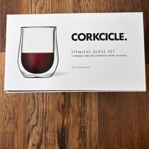 Corkcicle Clear Double-Walled Stemless Glasses (2-Pack)